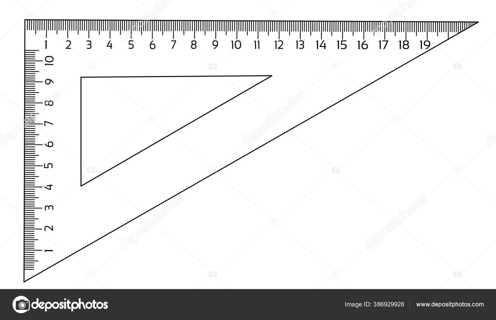 Right Angle Triangle Ruler Isolated White Background Stock Vector by  ©yadviga 386929928
